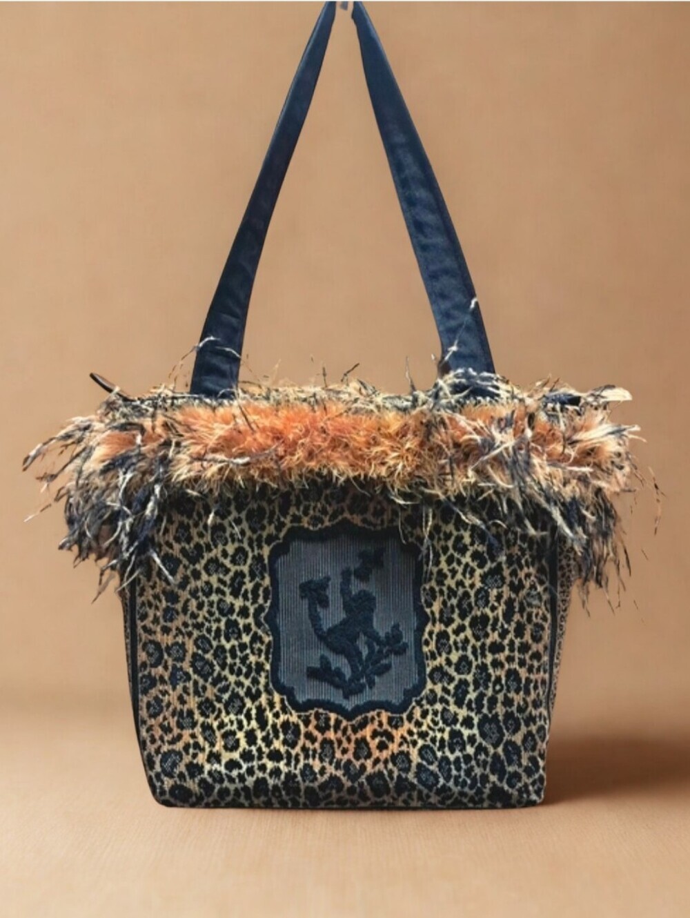 Salty Dog Leopard-Print Tote with Faux-Fur Trim